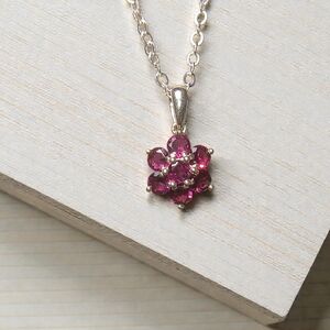 Michelle Albala Rhodolite Garnet Flower Necklace